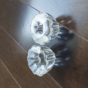 Pair Crystal Candle Holders - Vintage - Orrefors Stella